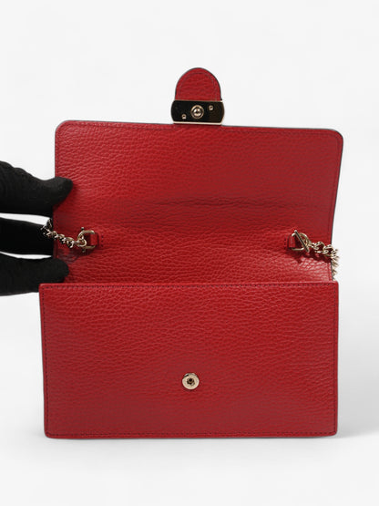 Gucci Dollar Interlocking G Chain Wallet Red Calfskin Leather