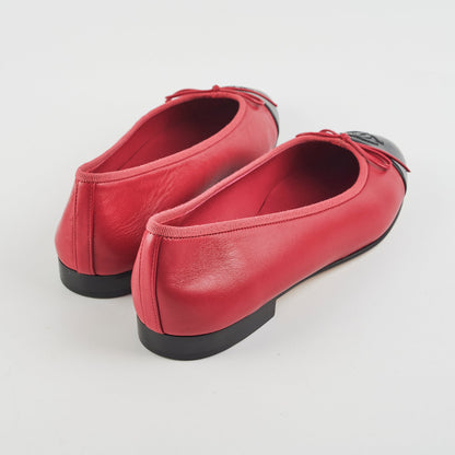 Chanel Ballerina Flats Lambskin Red