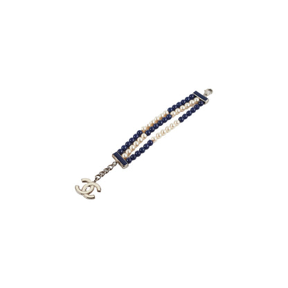 Chanel Costume Pearl Bracelet (Blue/White)