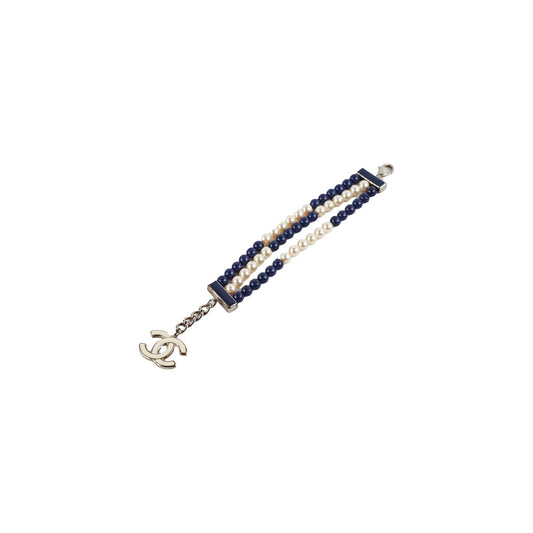 Chanel Costume Pearl Bracelet (Blue/White)