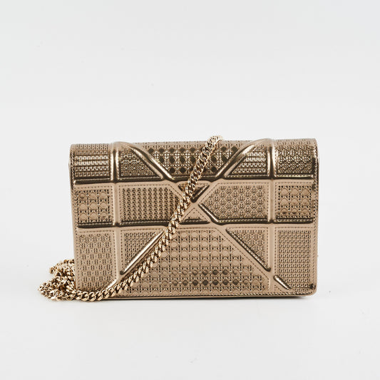 Christian Dior Diorama Wallet On Chain Gold WOC
