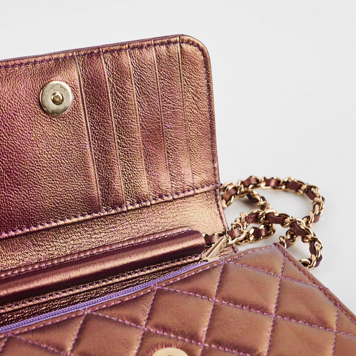 Chanel Mini Wallet On Chain WOC Purple