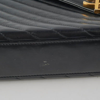 Saint Laurent Large Envelope Leather Black Shoulder Bag