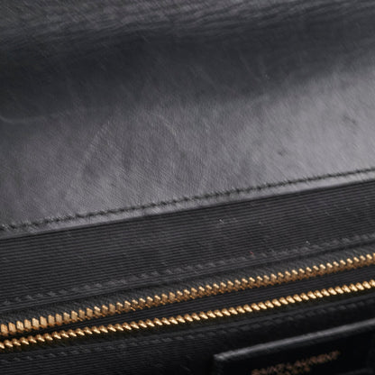 Saint Laurent Large Envelope Leather Black Shoulder Bag