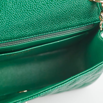 Chanel Caviar Mini Rectangular Emerald Green 18S