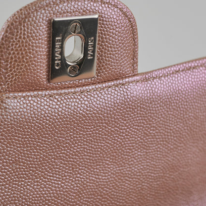 Chanel Mini Rectangular Chevron Caviar Rose Gold Iridescent