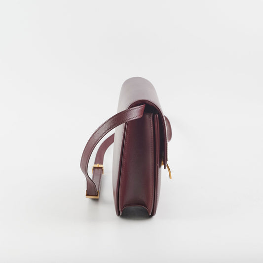 Celine Medium Box Burgundy Crossbody Bag