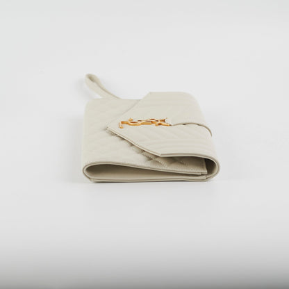 Saint Laurent Evelope Flap Pouch Cream