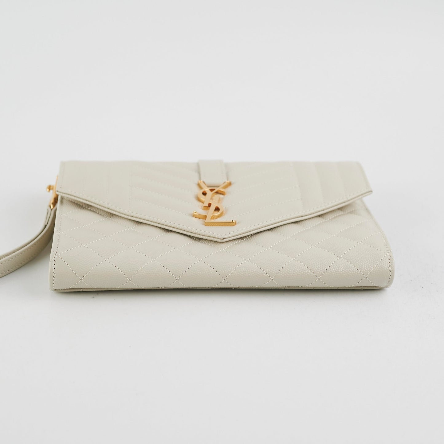 Saint Laurent Evelope Flap Pouch Cream