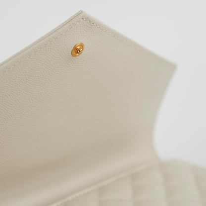 Saint Laurent Evelope Flap Pouch Cream