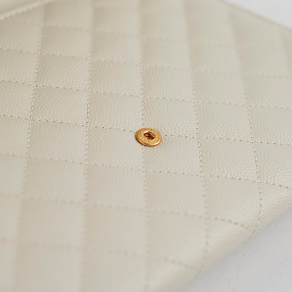 Saint Laurent Evelope Flap Pouch Cream