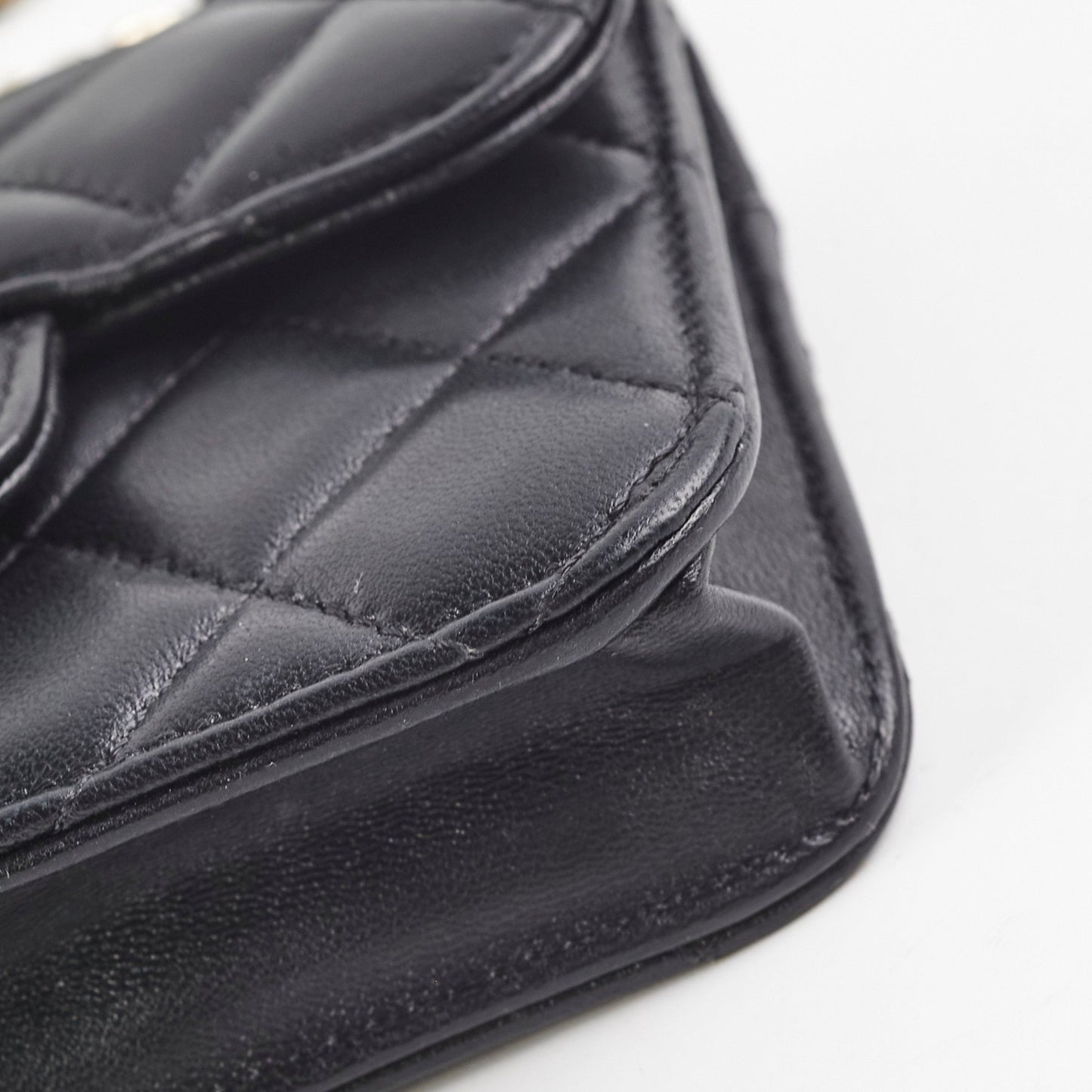 Chanel 21k Micro Top Handle Lambskin Black