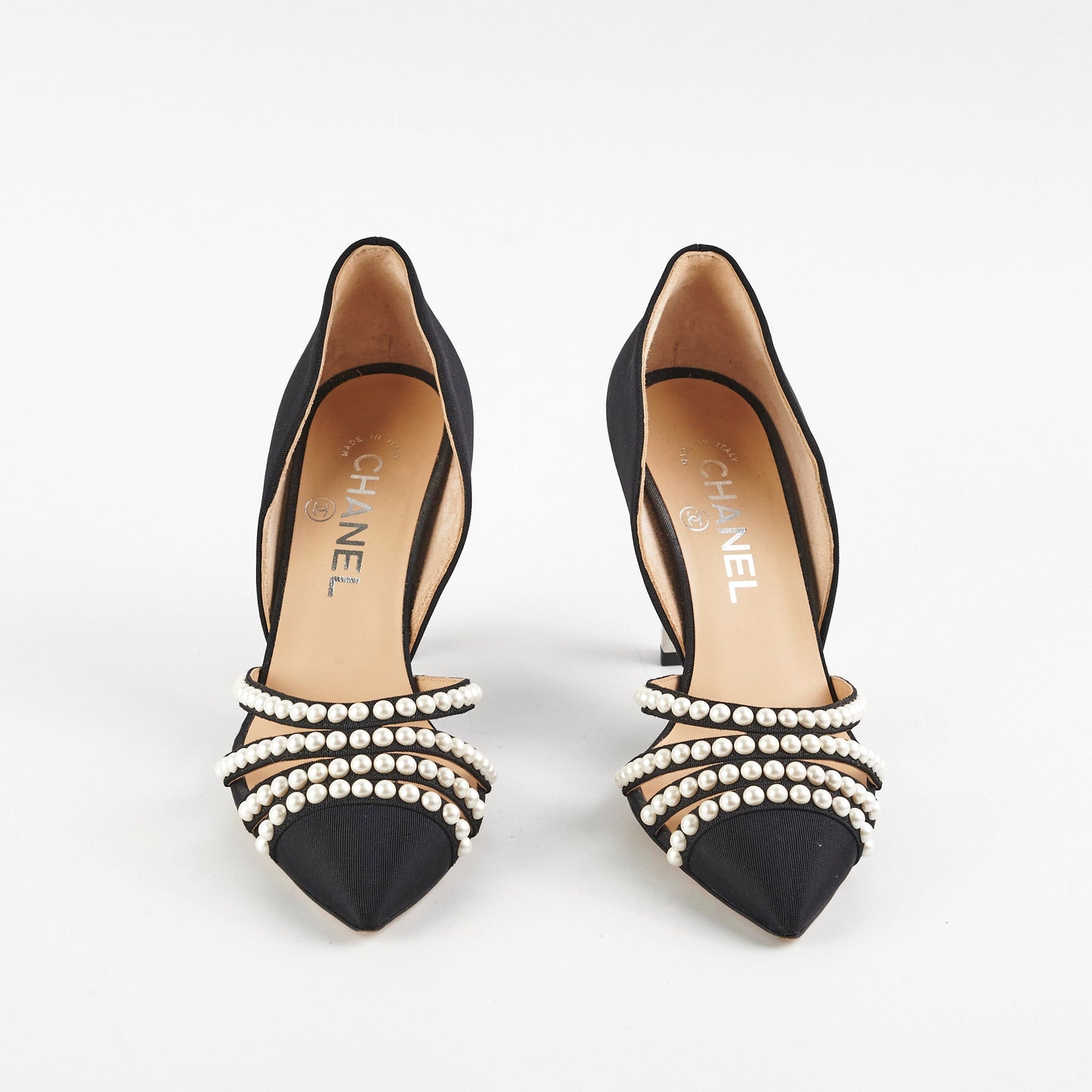 Chanel Pearl Heels Size 36 Black