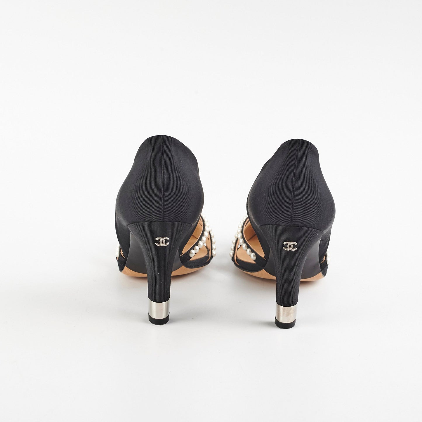 Chanel Pearl Heels Size 36 Black
