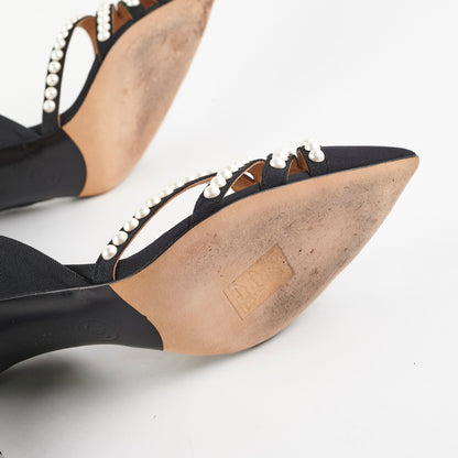 Chanel Pearl Heels Size 36 Black