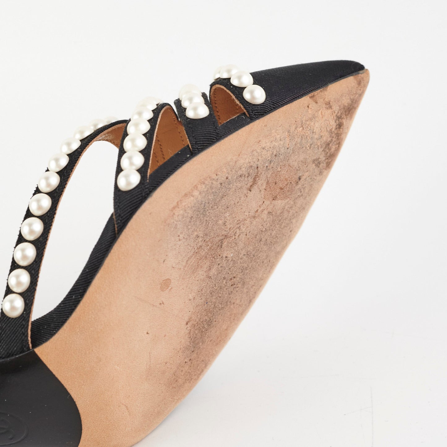 Chanel Pearl Heels Size 36 Black