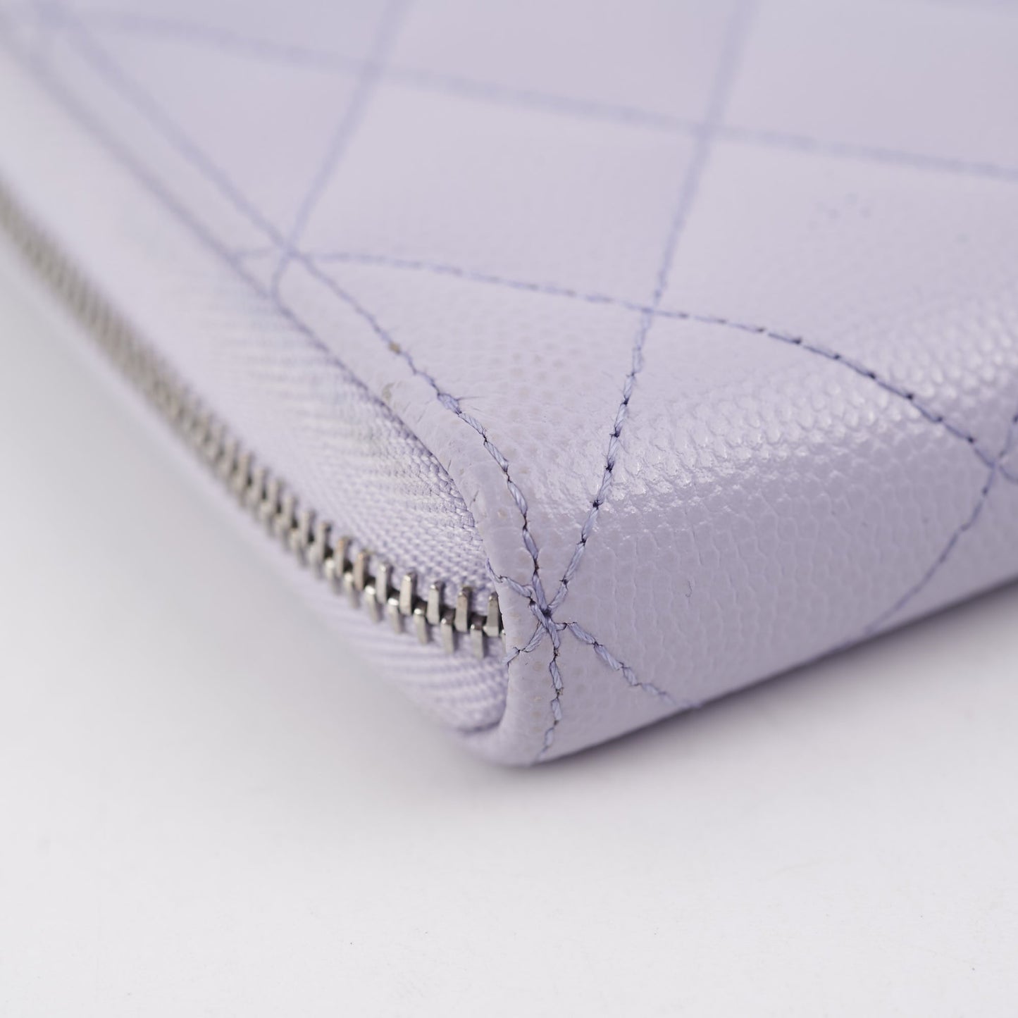 Chanel Caviar Classic Long Zipped Wallet Light Purple