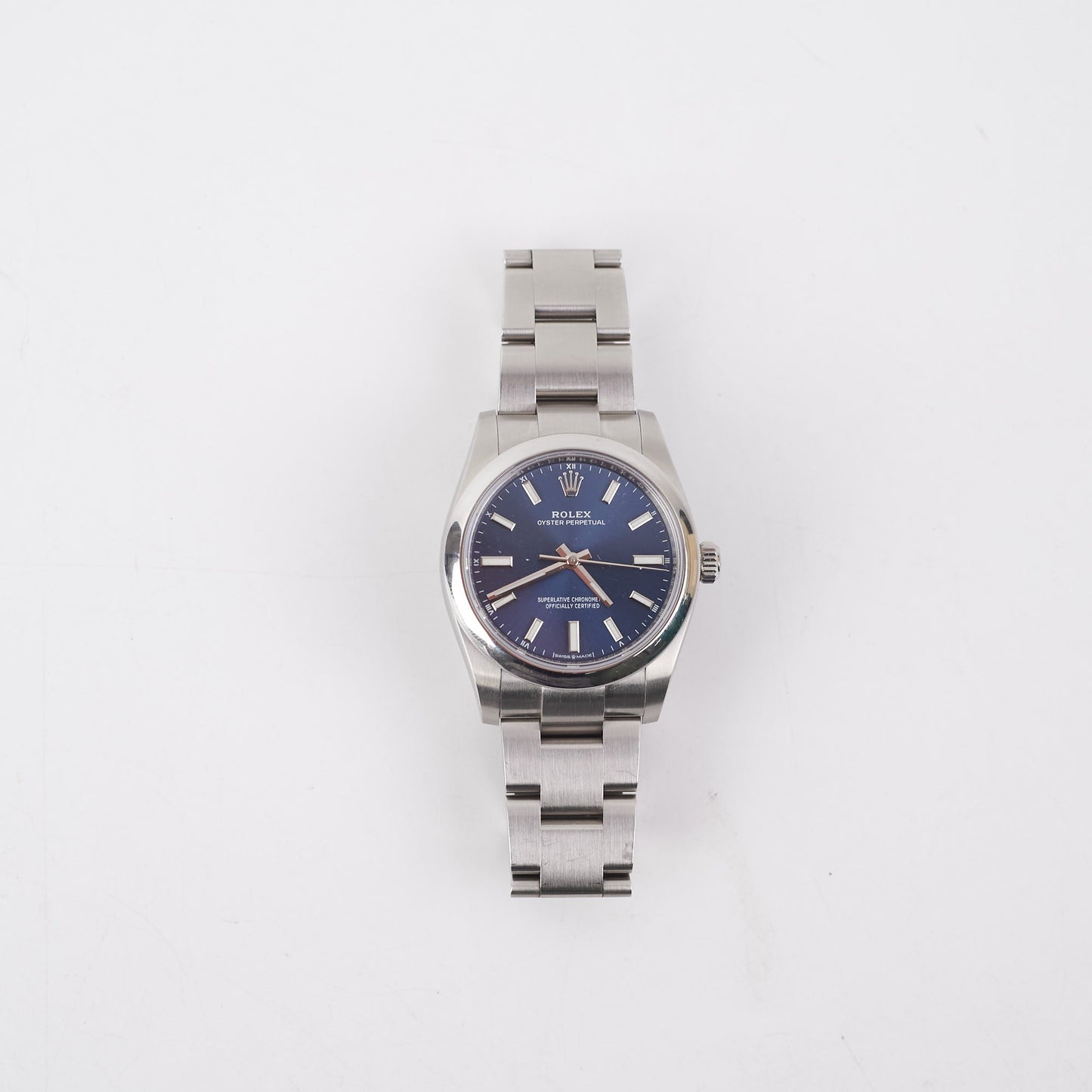 Rolex Oyster Pepetual 34mm Watch Blue