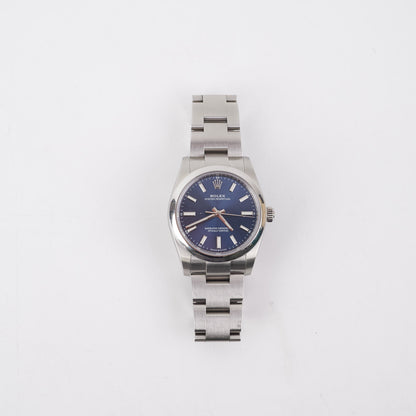 Rolex Oyster Pepetual 34mm Watch Blue