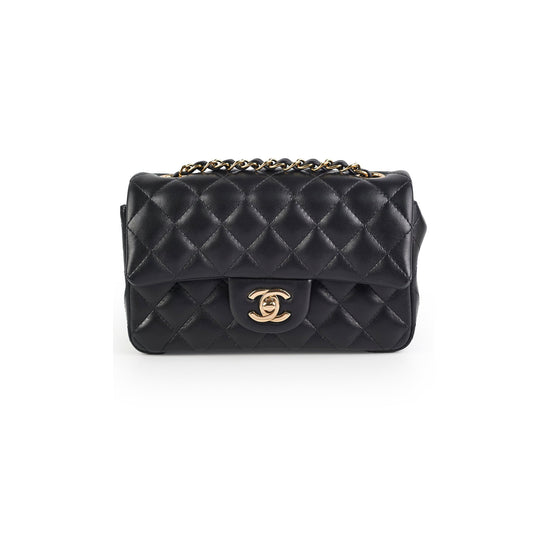 Chanel Mini Rectangular Lambskin Black Crossbody Bag