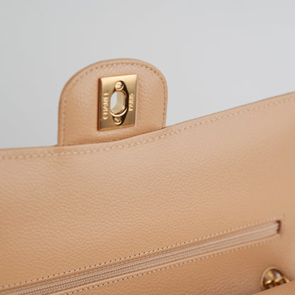 Chanel Medium/Large Double Classic Flap Beige HOLD