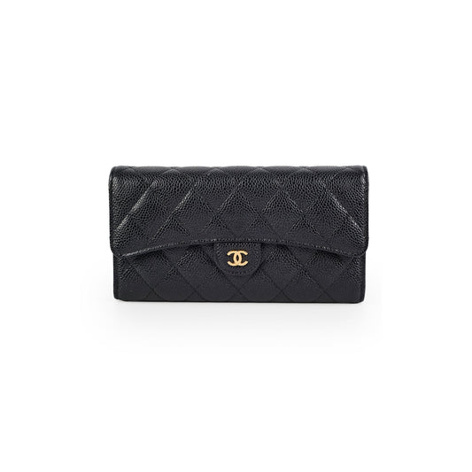 Chanel Long Wallet Caviar Black