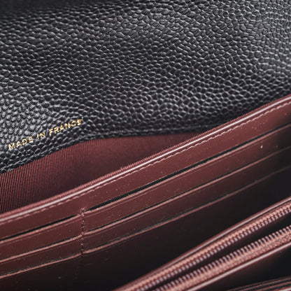 Chanel Long Wallet Caviar Black
