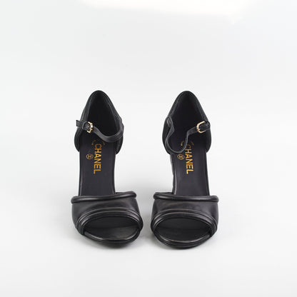 Chanel Quilted Black Sandals Size 40