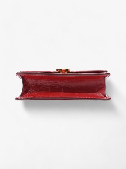 Burberry TB Bag Red Embossed Leather Mini