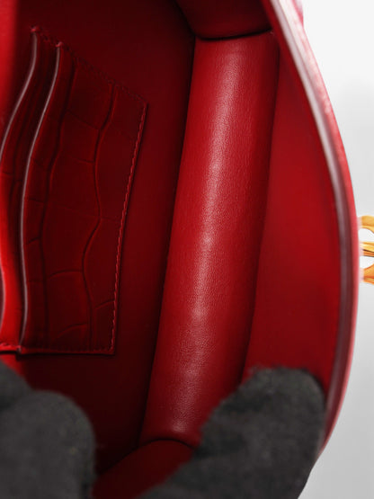 Burberry TB Bag Red Embossed Leather Mini