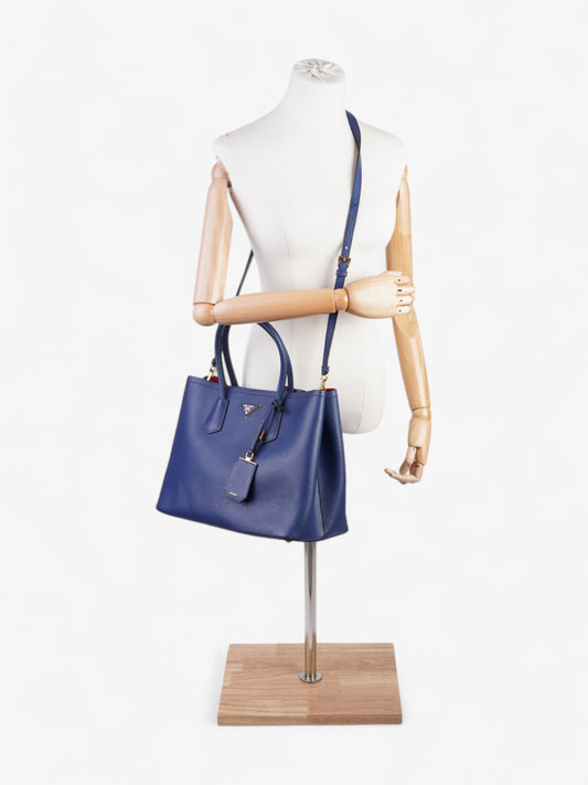 Prada Galleria Tote Blue Saffiano Leather Large