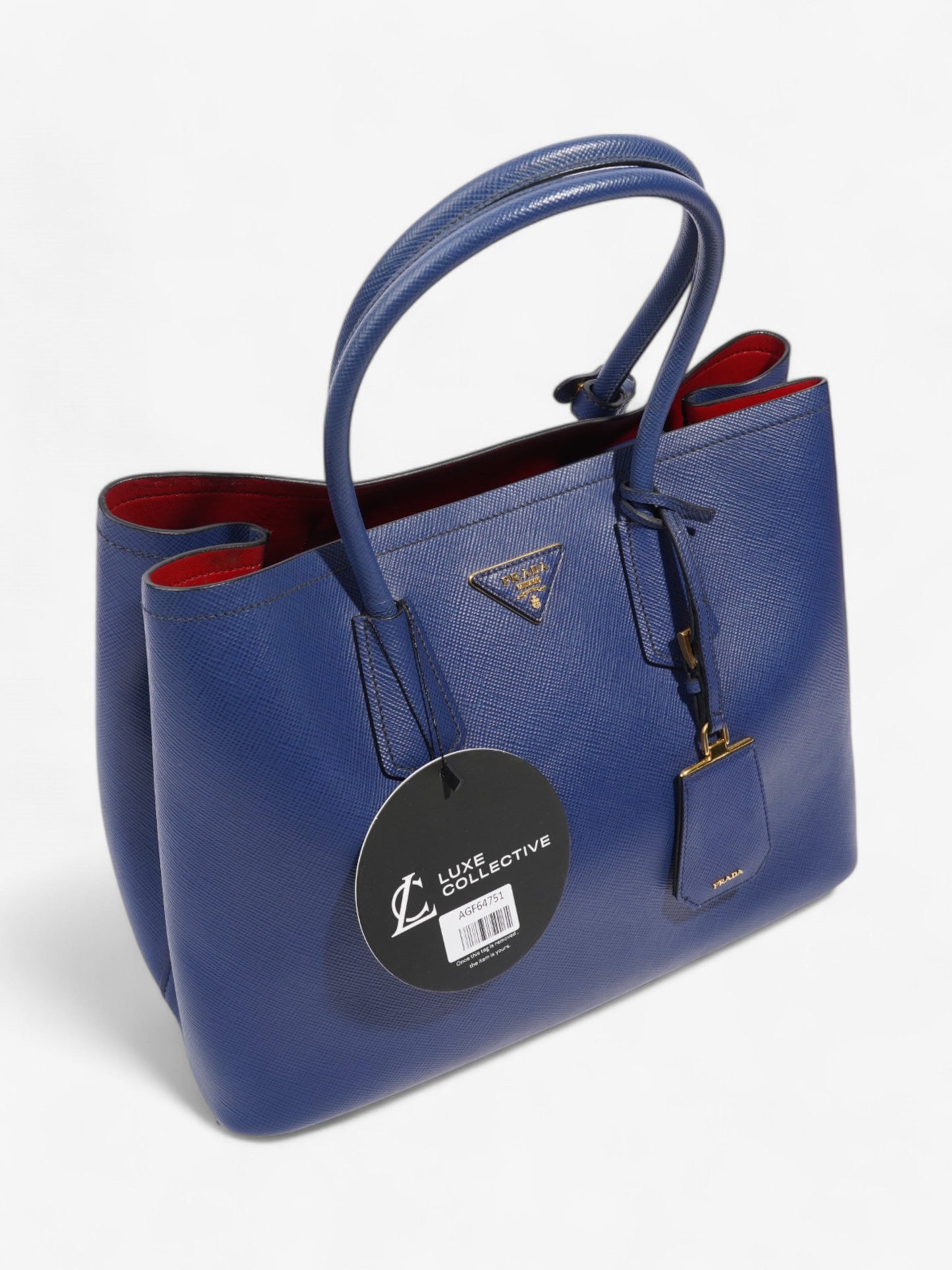 Prada Galleria Tote Blue Saffiano Leather Large