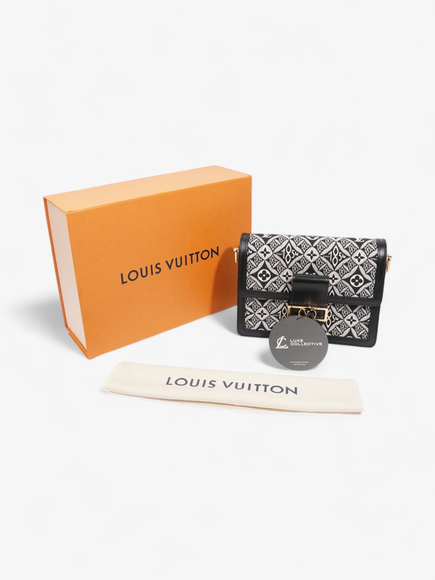 Louis Vuitton Dauphine Black / White Canvas MM
