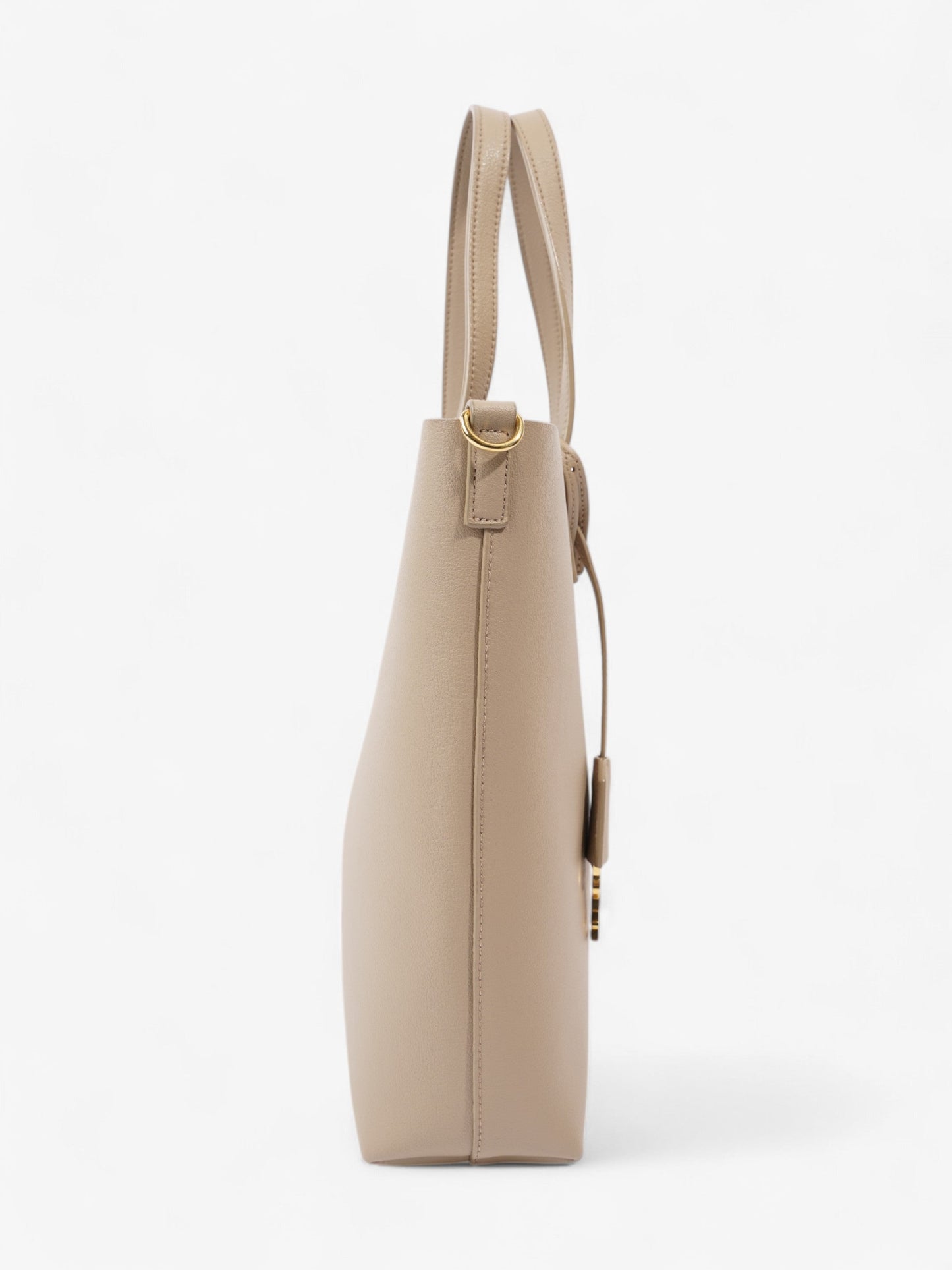 Saint Laurent Shopping Bag Dark Beige Calfskin Leather Toy