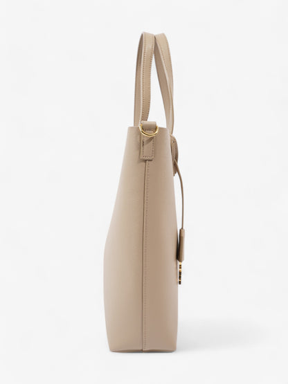 Saint Laurent Shopping Bag Dark Beige Calfskin Leather Toy