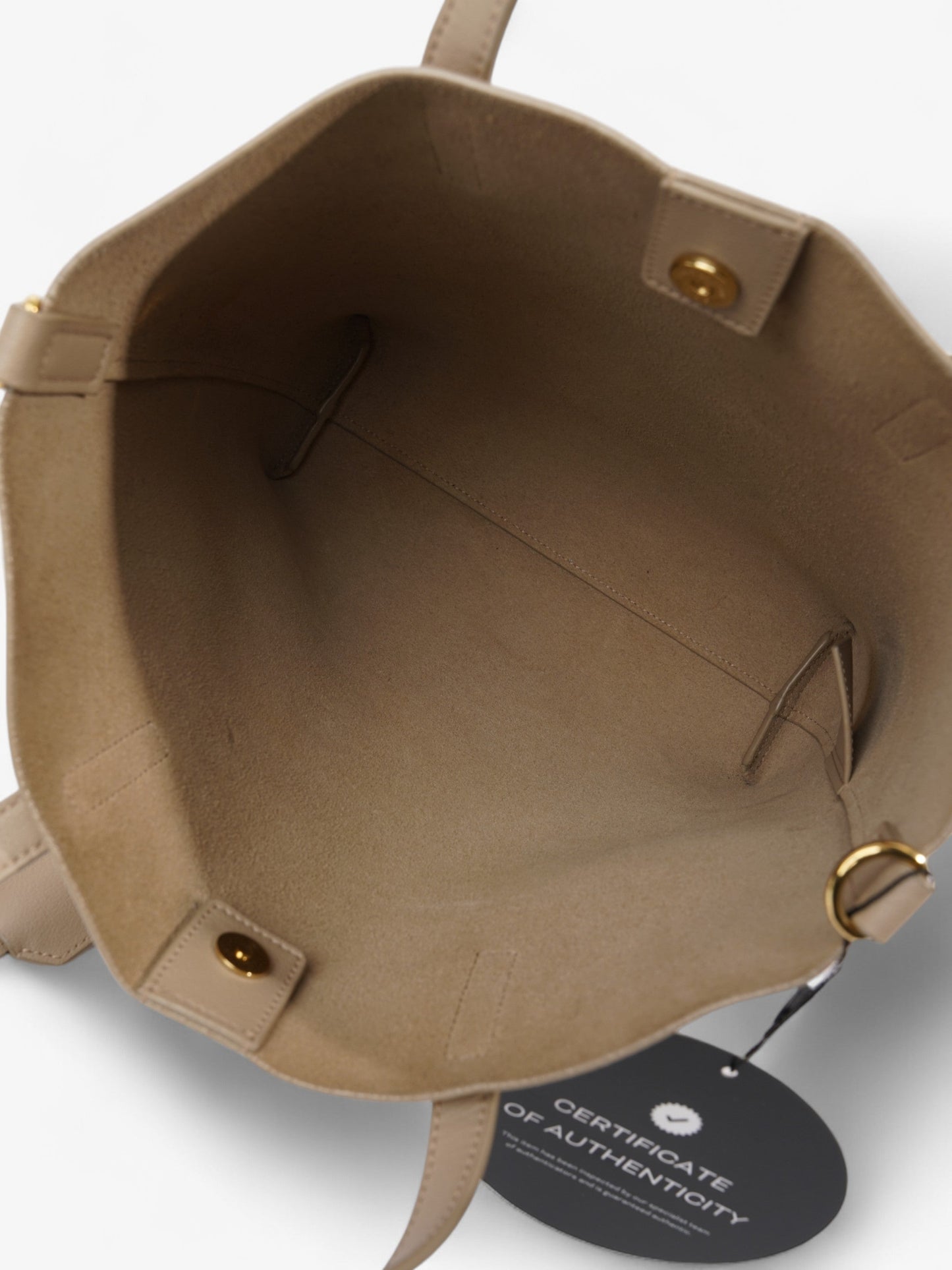 Saint Laurent Shopping Bag Dark Beige Calfskin Leather Toy