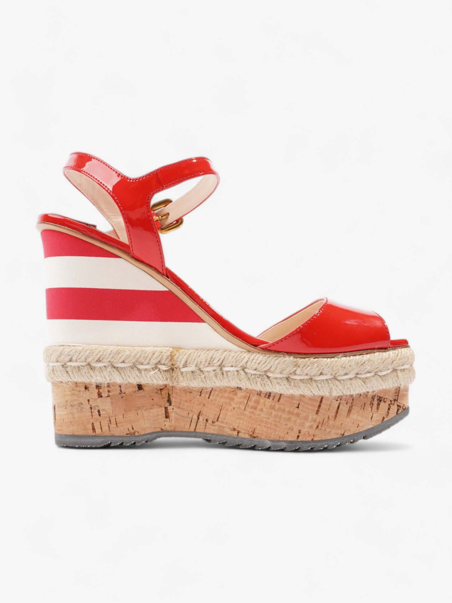 Prada Red Wedges 120 Red Patent Leather EU 36.5 UK 3.5