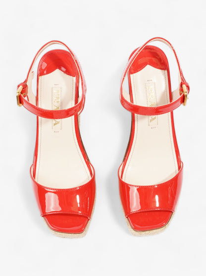 Prada Red Wedges 120 Red Patent Leather EU 36.5 UK 3.5