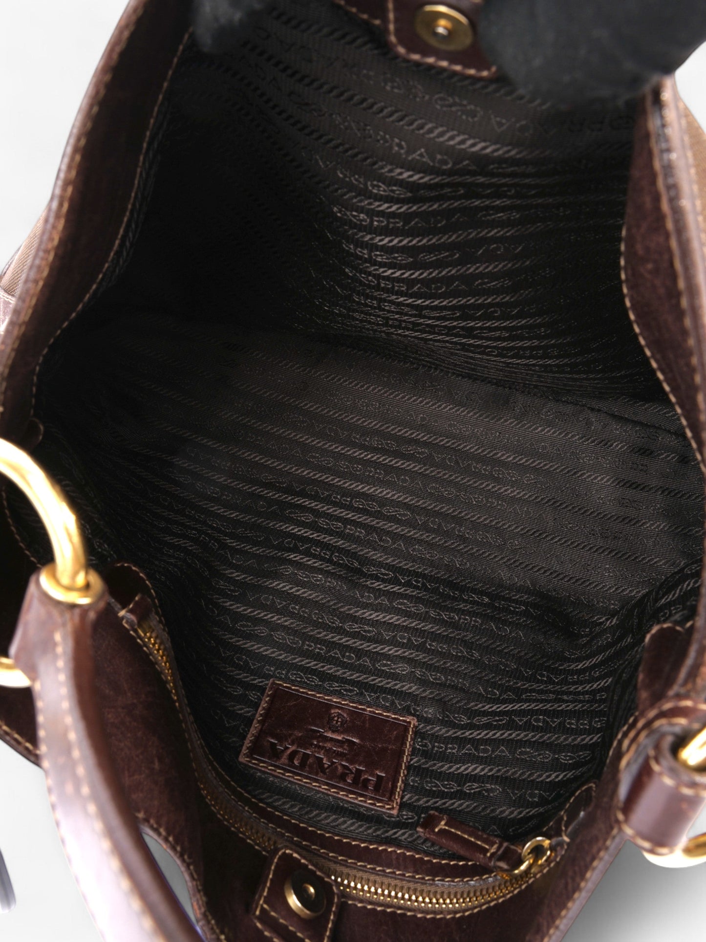 Prada Canapa Tote Brown Canvas
