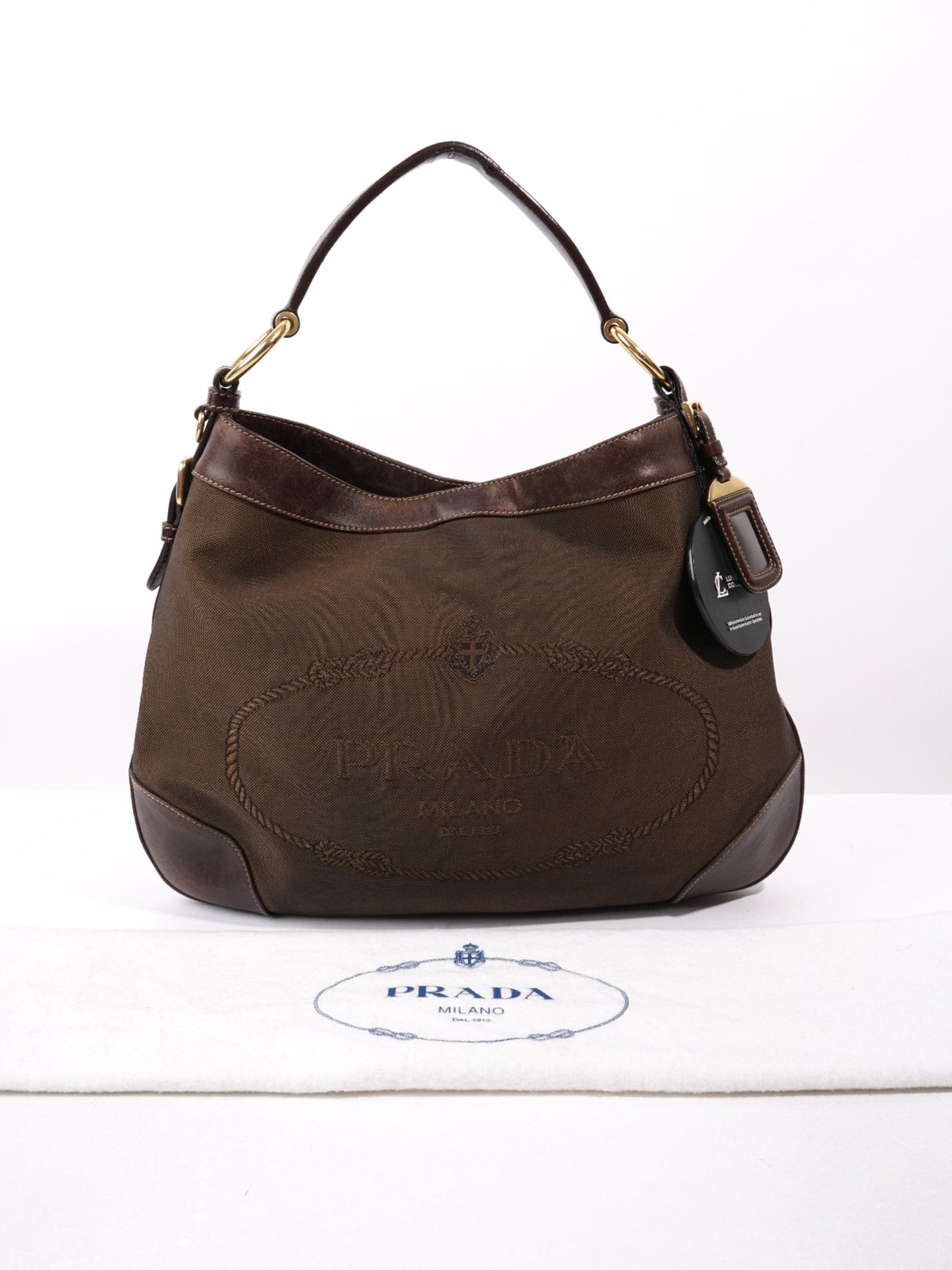 Prada Canapa Tote Brown Canvas