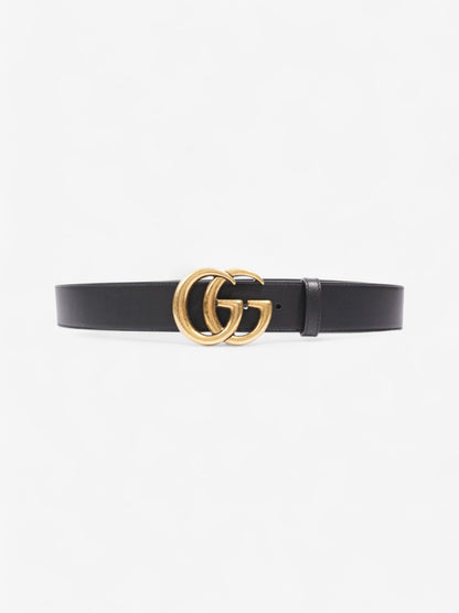 Gucci GG Marmont Wide Belt Black / Gold Leather 105cm / 42"