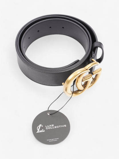 Gucci GG Marmont Wide Belt Black / Gold Leather 105cm / 42"