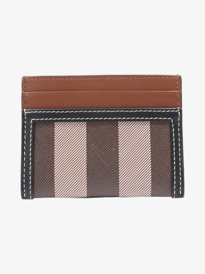 Burberry Check Card Case Dark Birch Brown Polyurethane