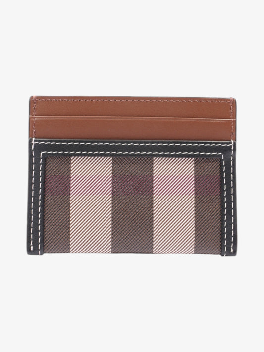 Burberry Check Card Case Dark Birch Brown Polyurethane