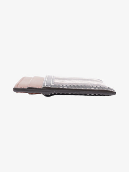 Burberry Check Card Case Dark Birch Brown Polyurethane