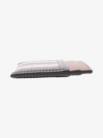 Burberry Check Card Case Dark Birch Brown Polyurethane