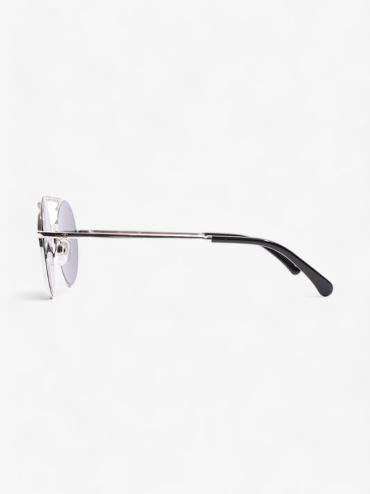 Chanel Round Sunglasses Silver Acetate 140mm