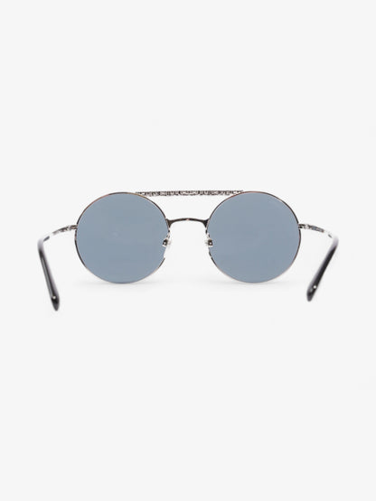 Chanel Round Sunglasses Silver Acetate 140mm