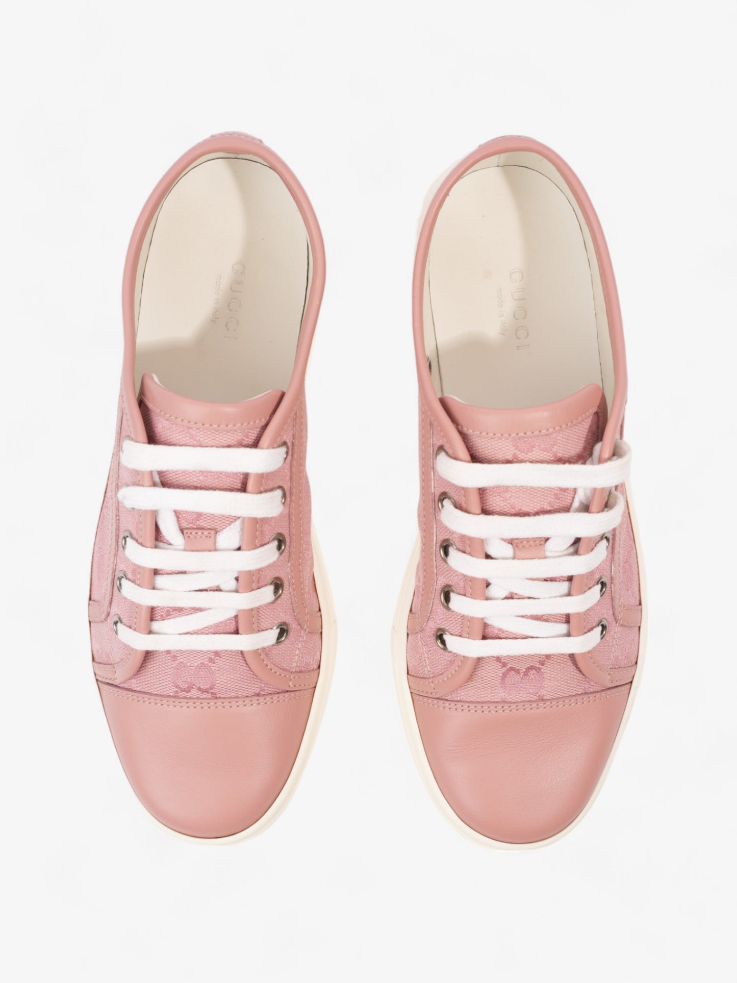 Gucci GG Low-top Sneakers Pink / White Canvas EU 36.5 UK 3.5