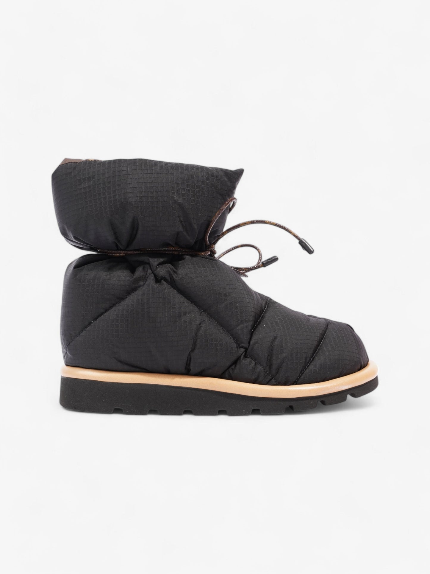 Louis Vuitton Pillow Comfort Ankle Boot Black / Khaki Nylon EU 37 UK 4